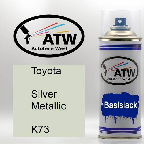 Toyota, Silver Metallic, K73: 400ml Sprühdose, von ATW Autoteile West.